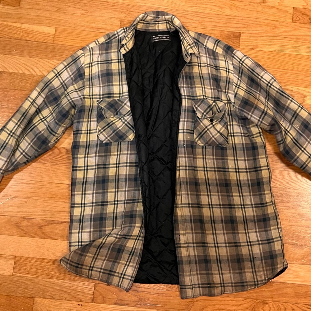 David Taylor plaid insulated jacket